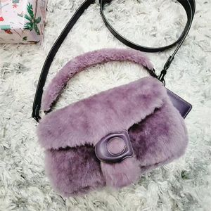 Oreiller de luxe Tabby Fuzzy Wool 10a Sac de designer Femmes Hommes Cross Body Fourrure Shearling Sangles Sacs à bandoulière Lady Totes Sac à main Voyage Soirée Hobo Underarm Embrayages