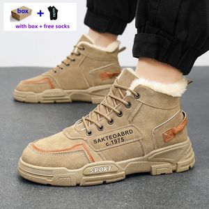 Winter Luxe snowboots designer herenschoenen fuzz Laarsjes Sneakers wandelen bont gym Schoenen slijtvast Leer Enkel Half laars Outdoor man sportschoenen item Z001