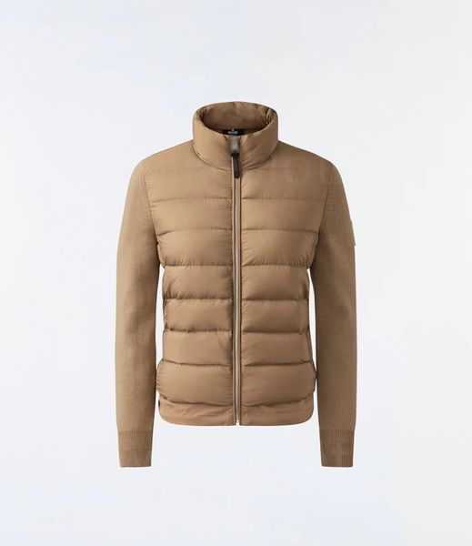 Invierno MACKAGES Chaqueta acolchada Chaqueta de plumón para mujer Serie OCEANE Chaqueta de plumón ligera de golf para mujer Chaqueta híbrida reciclada con mangas de punto acanalado Marca de lujo