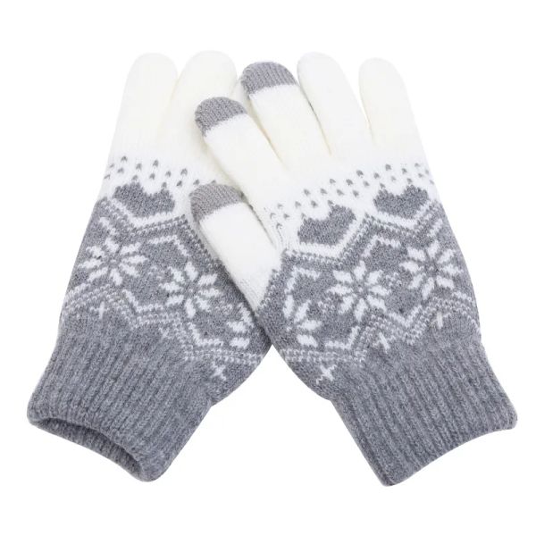 Gants magiques d'hiver pour écran tactile, pour femmes et hommes, en forme de cœur, chauds et extensibles, en laine tricotée, en acrylique, 2024226