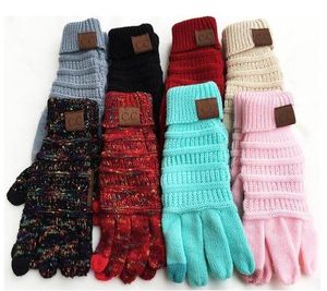 CC tejido pantalla táctil guante capacitivo guantes CC mujeres invierno cálido lana guantes antideslizante tejido Telefingers regalos de navidad 2022 caliente