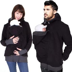 Vêtements de maternité d'hiver mode papa bébé veste kangourou chaud maternité sweat à capuche pour homme manteau d'extérieur pour femme enceinte 240219