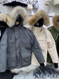 Winter Men Down Jackets de Goose Down Down Coat Fur Big Pockets Gran Guardia Gruida Fashion Fashion Out Clothing Paska Parka Mensas abrigos