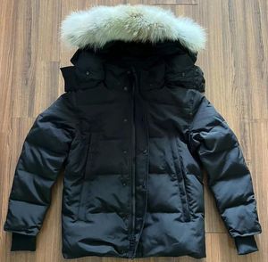 Hiver hommes doudounes réel Coyote Fourrure Designer Homme Puffer extérieur coupe-vent vêtements d'extérieur à capuche Fourrure Manteau Canada Wyndham Manteau Hiver Parka Doudoune