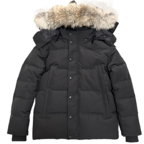 Hiver hommes doudounes réel Coyote Fourrure Designer Homme Puffer Wyndham coupe-vent Jassen vêtements d'extérieur à capuche Fourrure Manteau Doudoune Manteau Hiver Parka Doudoune