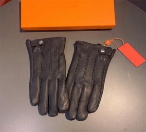 Hiver Men Gants en cuir designer Gant Cashmere Glove Gloves Buckskin High Grads Fashion Classic Hardware Logo Mens Simplicity Warm GL6534549