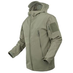 Winter Heren outdoor klimmen soft shell fleece plus size waterdicht tactisch jack met capuchon militair