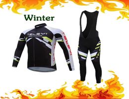 Winter Mannen Racefiets Thermische Fleece Wielertrui Fiets MTB Kleding Set Triathlon Kleding Uniform Kit Schaatspak Maillot Suit7308181