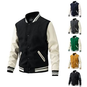 Version de baseball masculine d'hiver Européen et américaine Slim Fit Coton Cotton Loom Bloc Couleur Veste Fashion Youth Men's Top pour hommes