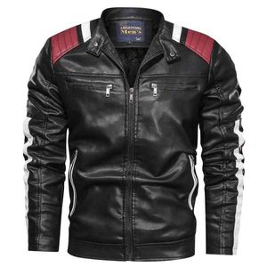 Hiver hommes décontracté rembourré chaud col montant Biker veste en cuir à manches longues mode Shopping orthographe couleur manteau L-6xl