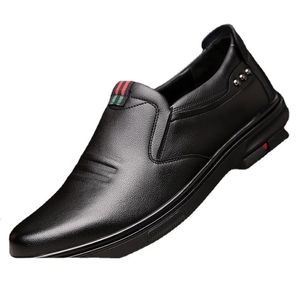 winter heren lederen schoenen pluche casual slijtvast en antislip naaigaren rubber veterschoenen weinig licht 240307