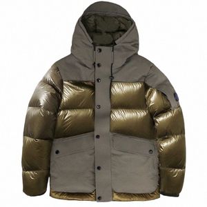 Veste d'hiver à capuche en duvet de canard blanc pour homme, manteau d'extérieur coupe-vent thermique, parka de luxe brillante, 9577 #