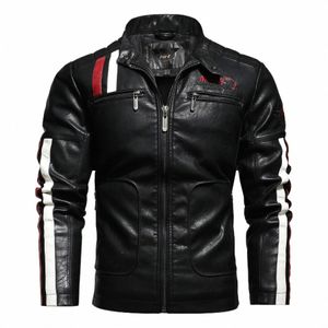 Veste en cuir pour hommes d'hiver Veste en PU imperméable et chaude Veste d'hiver pour hommes décontractée et fiable Veste en cuir pour hommes Eurocode w0tR #