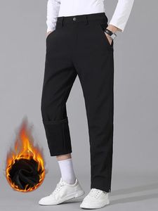 Pantalons d'hiver pour hommes épais chaud doublé polaire Stretch pantalons de Golf imperméable droit décontracté pantalon masculin grande taille 8XL 240112