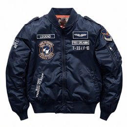Hiver hommes épaissir chaud vol vestes Air Force ajouter Cott broderie Parkas manteau décontracté Bomber vêtements d'extérieur mâle z3WG #