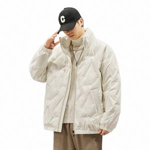 Invierno de los hombres de pato blanco abajo chaqueta casual Jutdoor deportes cálido collar de pie chaqueta de esquí ropa de montañismo 92ZZ #