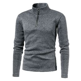 Winter mannen truien slanke fit kwartier zip schildpad nek polo trui casual trui met lange mouwen trui trui