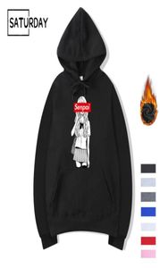 Winter Men039S Senpai Anime Girl Design Print Fleece Hoodies Sweatshirts Herfst unisex grappige zwarte hoody kleding6853827