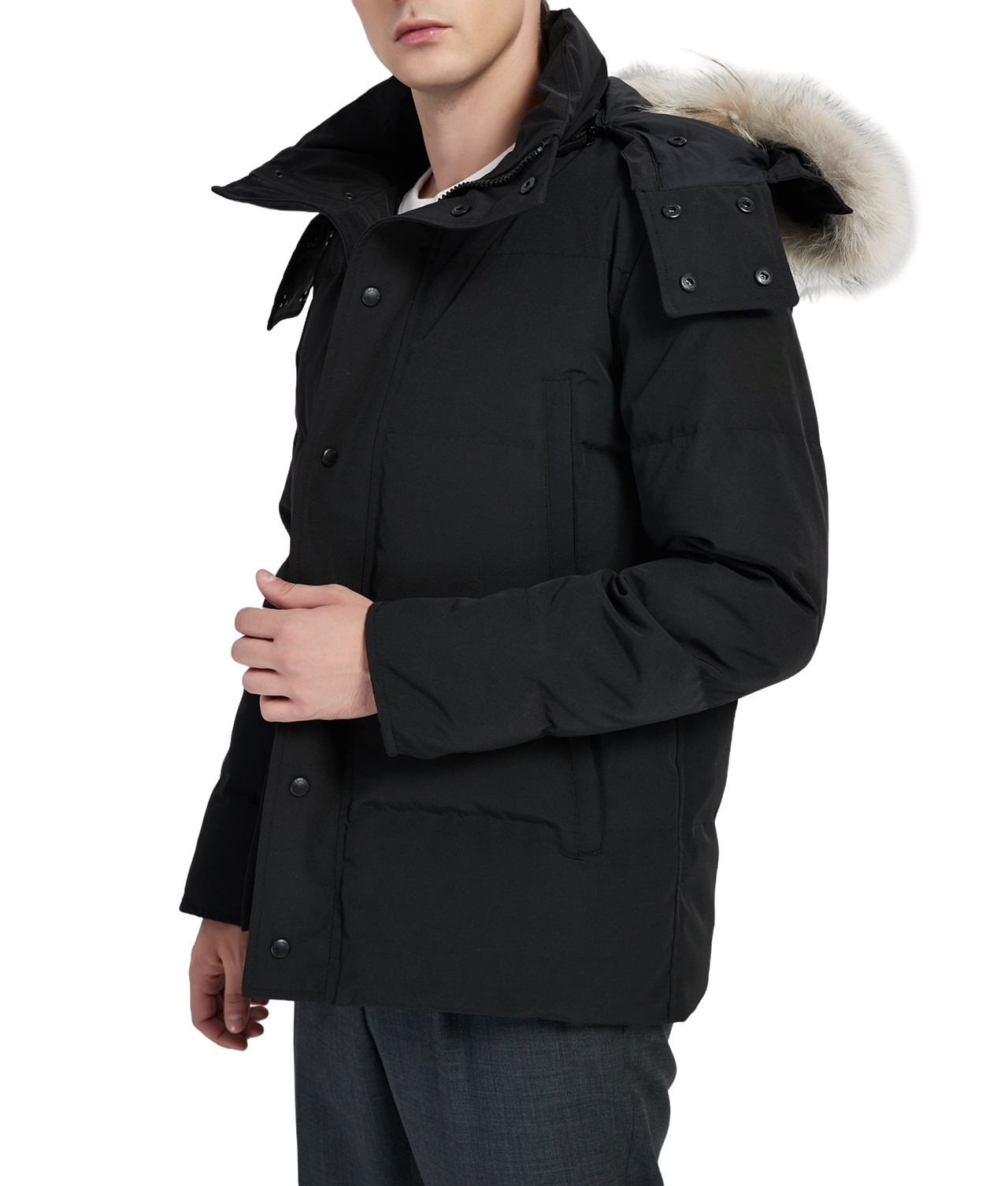 Winter mens coat outdoor leisure sports down jacket goose white duck windproof parker long leather collar cap warm real wolf fur stylish classic coats