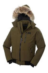 Hiver Hommes Doudounes BORDEN-BOMBER Parka Véritable Raton Laveur À Capuchon Col De Fourrure Manteau Downs Hommes Épais Chaud Parkas Noir Outlet Sport De Plein Air