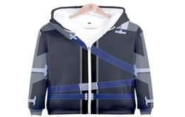 Chaquetas y abrigos de invierno para hombre Anime SAO Sword Art Online Sudadera con capucha 3D Sudadera con capucha y cremallera Kirigaya Kazuto Kirito Disfraz de cosplay 1539561