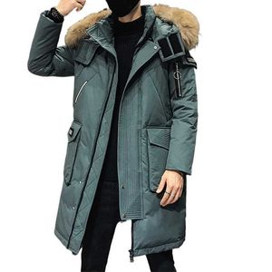 Hiver mi-long col de fourrure à capuche mode Street Style esstenialshoody manteau polyvalent de haute qualité décontracté chaud vêtement rempli de duvet 30JN6
