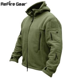 Hiver Militaire Tactique Polaire Veste Hommes Chaud Polaire Armée Vêtements Multiple Poche Survêtement Casual Thermique À Capuche Manteau Vestes 211110