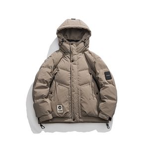 Winter minimalistisch dik donsjack met capuchon voor herenmodetrend loszittend warm donsjack voor koppels