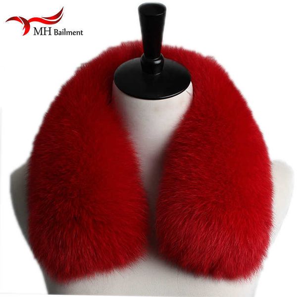 Hiver naturel renard col de fourrure marque cou foulards de mode pour femmes écharpe de fourrure de renard femme chaud blanc noir écharpe, chapeau gants ensemble H0923