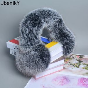 Winter Natuurlijke reële pur earmuffs pluche warm decoreren vrouwen schattige vaste oorwarmer hoofdtelefoons nek slabib sjaal dubbel doel 240108