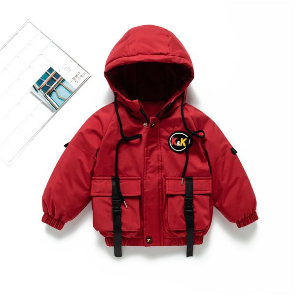 Vêtements de la main épaissie de la main épaissie d'hiver de nouveaux garçons pour enfants coréens coton rembourré vêtements rembourrés chaleureux veste courte 201125