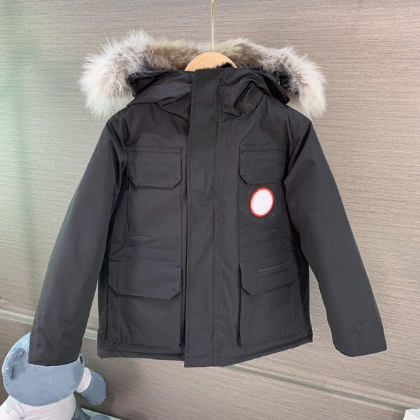 Invierno Nuevo diseñador abrigo para niños Chaqueta de plumón para niños Piel de mapache real Abrigos gruesos y cálidos para bebés 2-12 chaquetas para niños y niñas Años Moda para niños Parka para adolescentes tamaño 110-160