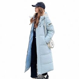 Hiver New Girlish Ultra Light Down épais Lg manteaux de haute qualité simplicité solide chaud poches confortables style coréen vêtements à capuche J0WK #