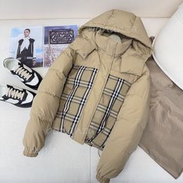 Manteau à capuche avec panneau à carreaux classique pour femme, Double face, deux vêtements, nouvelle collection hiver