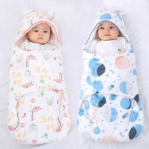 Winter pasgeboren baby wrap dekens cartoon babyslaapzakken envelop voor pasgeboren slaapzak dikke cocon voor baby 0-6 maanden