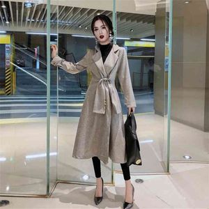 Winter Office Coat Jurk Dames Korea Warme Lange Mouw V-hals Party Nacht voor Dames Mode Kleding 210602