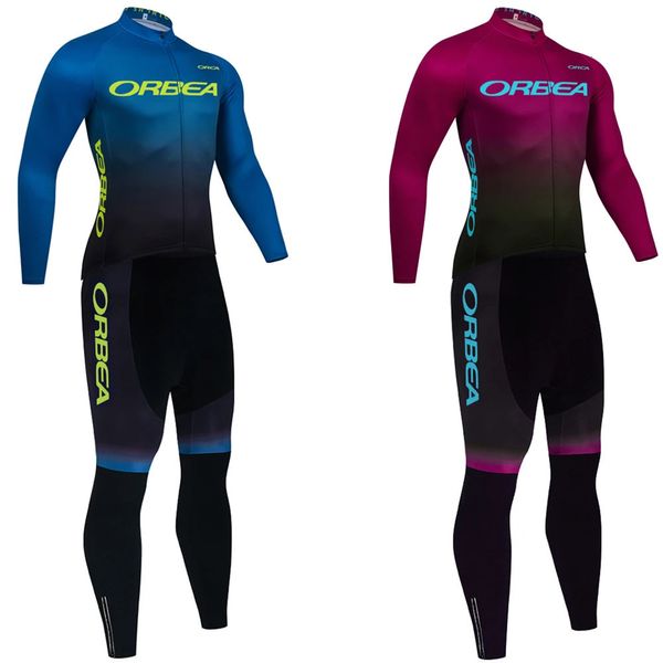 Hiver ORBEA ORCA Veste de vélo Équipe de cyclisme Jersey Pantalon Ensemble Hommes Femmes Ropa Ciclismo Thermique Polaire Por Vélo Vêtements 240116