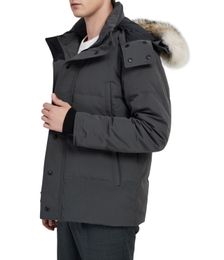 Goose Down Coat Men Winter Jackets Echte wolf bont kraagkraag in de buurt van warme en winddichte lagen met verwijderbare capparka heren bovenkleding jas