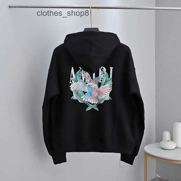 Winter Paradise Sweat Amirs Bird of Sweat à capuche Perruche Palmier Hommes et femmes Respirant Ancient Terry Fashion Coat KWC8