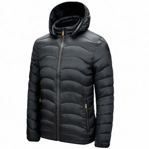 Parka d'hiver hommes Casual manteau à capuche ouaté homme chaud Cott vers le bas rembourré vestes courtes Fi hommes vêtements d'extérieur AU-190 v2tP #