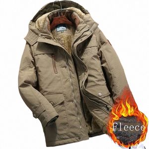 Parka d'hiver hommes coupe-vent polaire épais manteaux de fourrure chaude mâle militaire à capuche streetwear manteaux vestes coupe-vent pour hommes 6XL C8Sr #