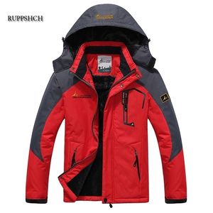 Parka d'hiver hommes coupe-vent plus velours épais manteau de fourrure chaude uniforme militaire veste à capuche surdimensionnée 211129