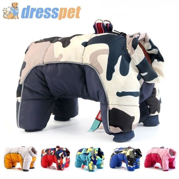 Ropa de invierno para perros, chaqueta muy cálida, abrigo de algodón, impermeable, perros pequeños y grandes, ropa para mascotas, chaquetas de Bulldog Francés, traje para la nieve Y196g