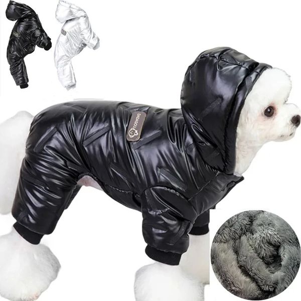Ropa para perros de invierno, chaqueta súper cálida, abrigo de algodón grueso, ropa impermeable para mascotas para perros pequeños, traje para cachorros de Bulldog Francés 240307