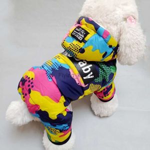 Winter Pet Puppy Dog Desmode Camo Gedrukte kleine hondenjas Warm katoenen jas Pet Outfits Ski -pak voor hondenkatten Kostuum HKD230812