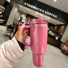 Winter Pink Shimmery Co-branded Target Red 40oz Quencher Tumblers Cosmo Parada Flamingo Valentines Day Gift Cups 2nd Car Sparkle tasses