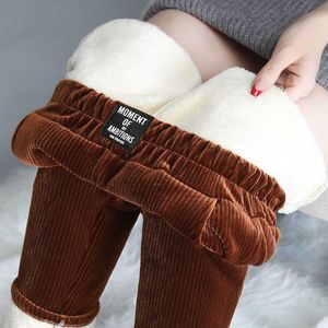 Winter Plus Size Cashmere Pants Corduroy Dikke Lam Casual Harem Warm 210531