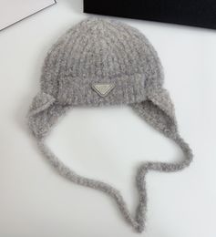Ushanka – chapeau tricoté en fil circulaire coloré pour femme, Protection d'oreille chaude en peluche, mignon, chapeaux en laine assortis avec tout, Style coréen, hiver