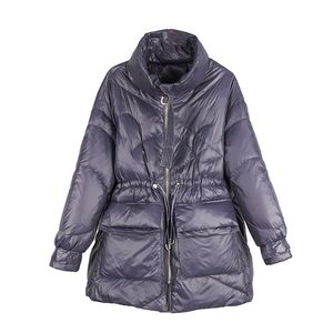 Winter Pure Lichtgewicht Down Jassen Dames Dikke Warme Batwing Lange Mouw Losse Doudoune Zakken Ultra Light Duck Down Jackets 210819