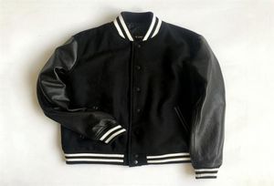 Winter Real Leather Sleeves Varsity Jacket Heren Wol Baseball Letterman Jas Plus Size 5XL Men039s Jackets3487457